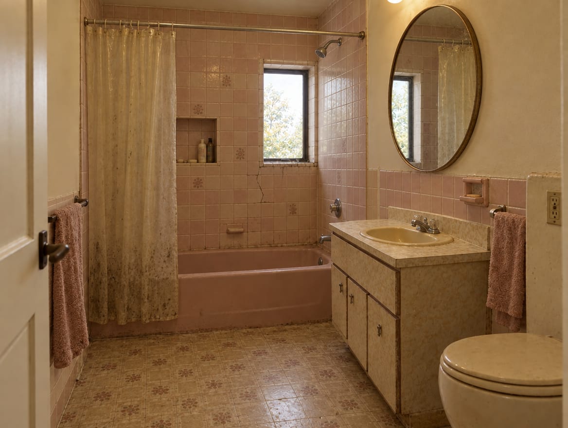 Salle de bain avant les travaux, années 1980
